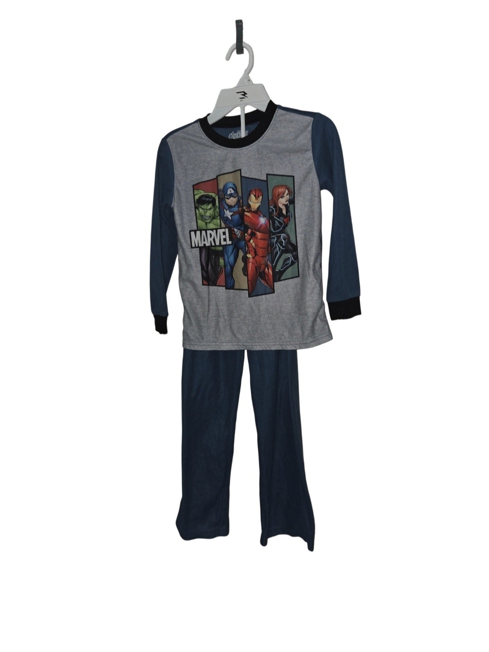Marvel Kids Blue Grey Superhero Pajama Set - Picture 2 of 3